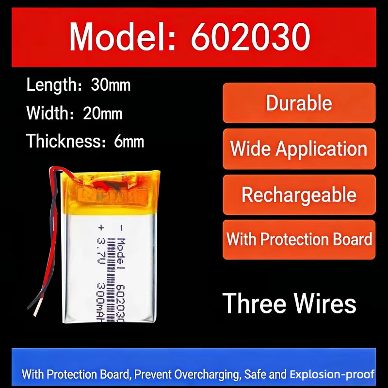 Watch Smartwatch - 3.7V 300mAh 602030 Lityum Pil Kablosuz