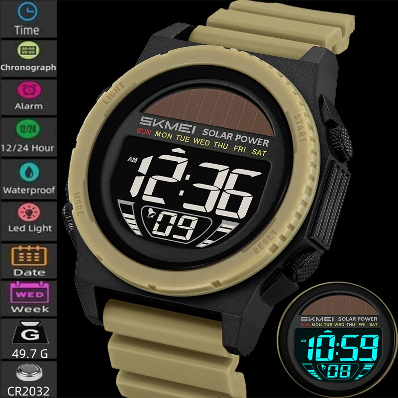 Tide Watch Surf - Skmei Güneş Enerjisi Dijital Saatler forMens
