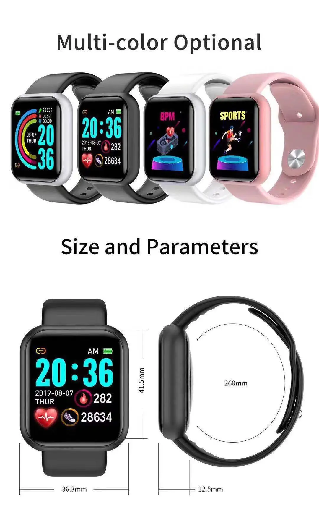 Smartwatch Digital Watches For Men - D20 Pro Akıllı Saat Erkek Y68