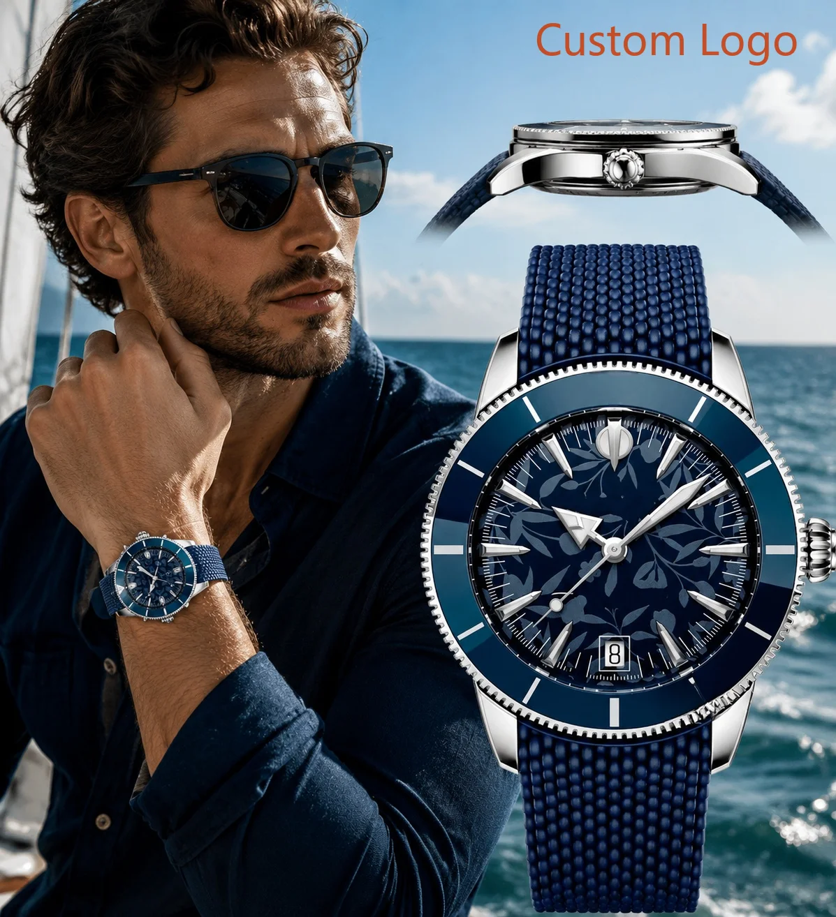 Waterproof Diving Watch - Erkekler 46mm Dalış Otomatik Saat Dönen