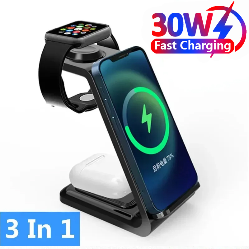 Watch Xs8 - 30W 3 In 1 Kablosuz Şarj