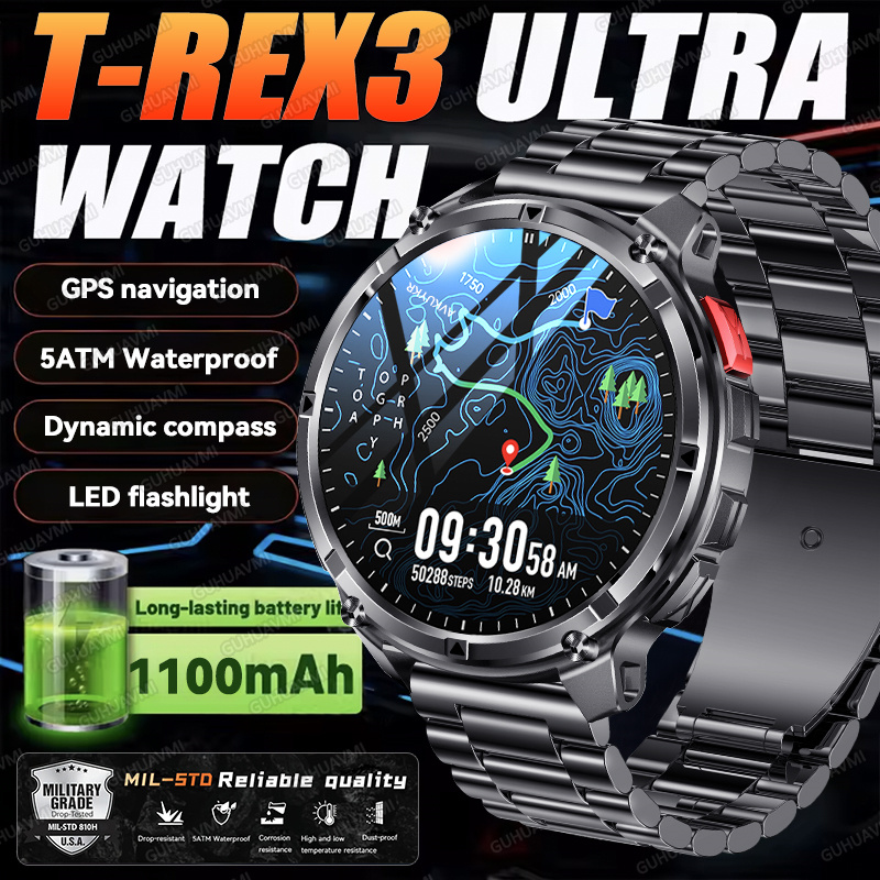 Smartwatch Watches For Men With Gps - 2026 Yeni T-Rex3 Ultra 1100Mah Askeri