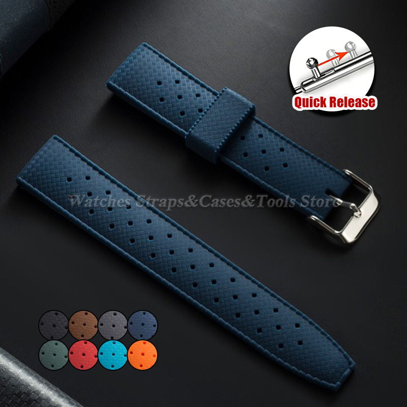 Smartwatch Premium Watches For Men - Premium Tropikal Kauçuk Saat Kayışı 20mm