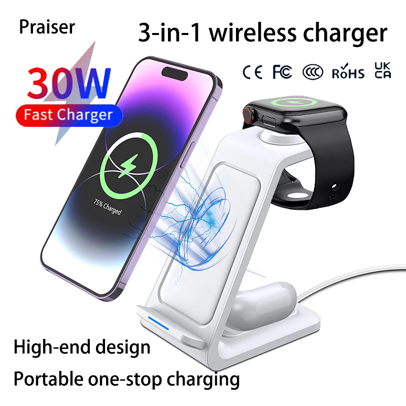 Watch 7 Smartwatch Iphone - 15W 3'ü 1 Arada Kablosuz Şarj