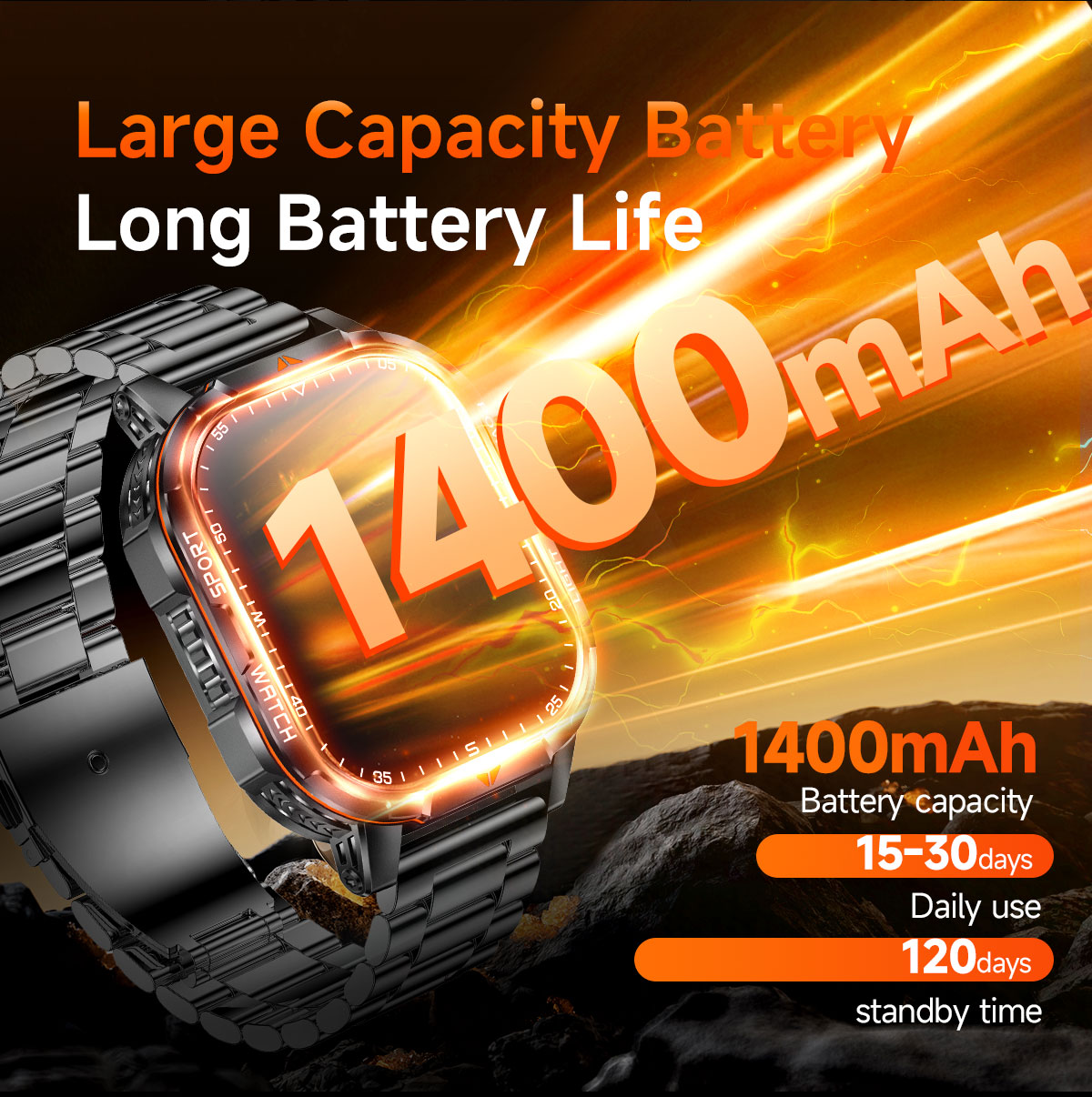 2026 Yeni 1400mAh Süper Büyük  - Smartwatch Watches For Men With Gps incelemesi ve fiyatı