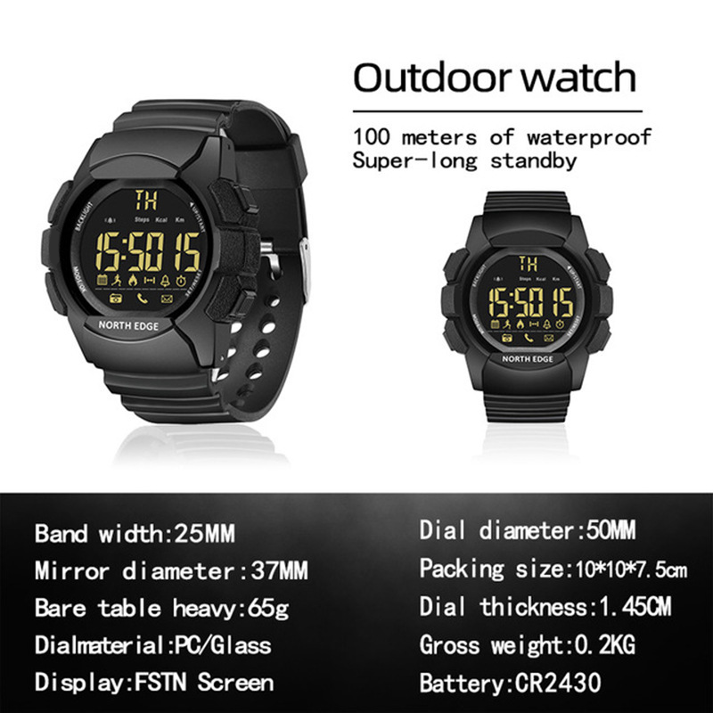 NORTH EDGE AK 100M Su Geçirmez - Smartwatch Digital Watches For Men incelemesi ve fiyatı