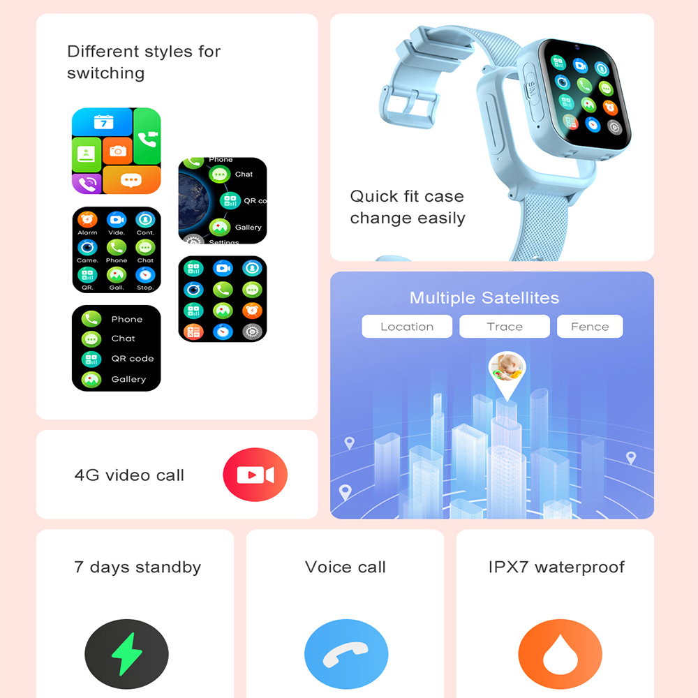 Akıllı saat Çocuklar 4G GPS WI - Smartwatch Watches For 12 Year Old Boy incelemesi ve fiyatı