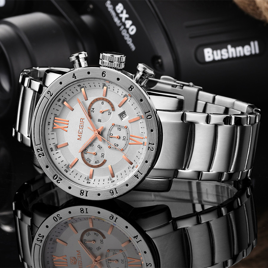 MEGIR Paslanmaz Çelik Erkekler - Smartwatch Digital Watches For Men incelemesi ve fiyatı