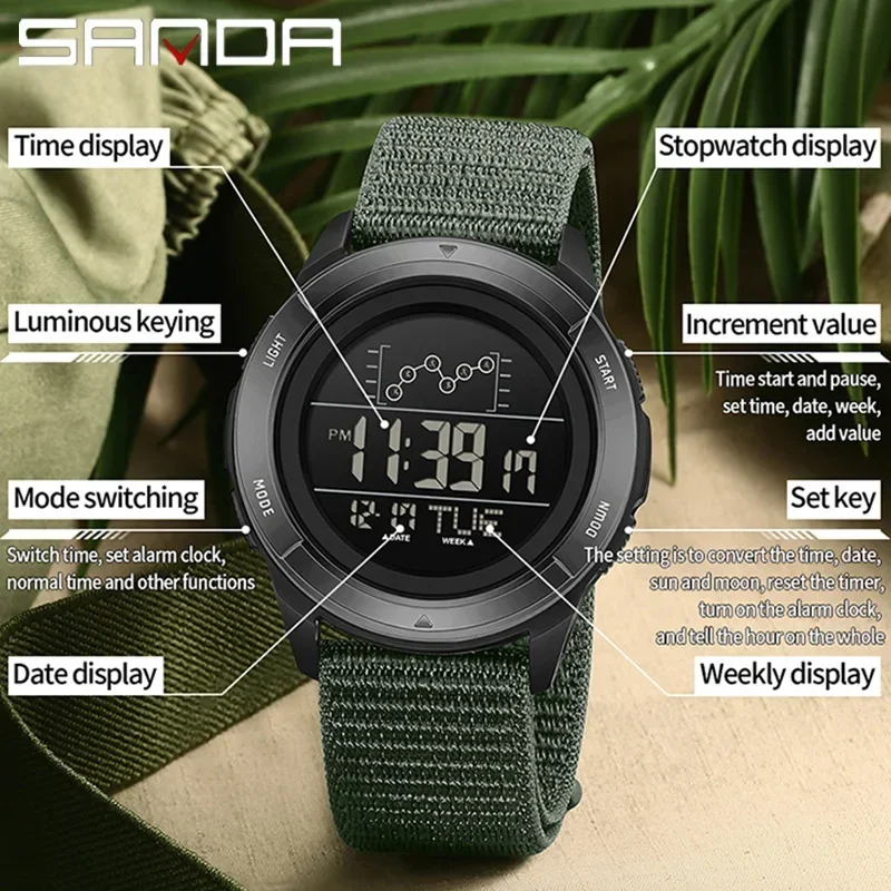 SANDA 2198 Erkek LED Dijital S - Tide Watch Surf incelemesi ve fiyatı