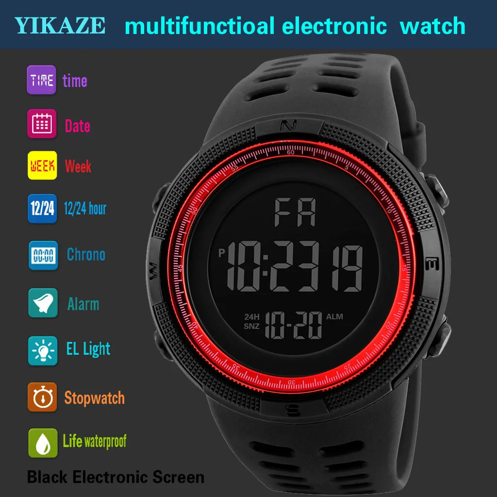 YIKAZE X01 erkek dijital saatl - Tide Watch Surf incelemesi ve fiyatı