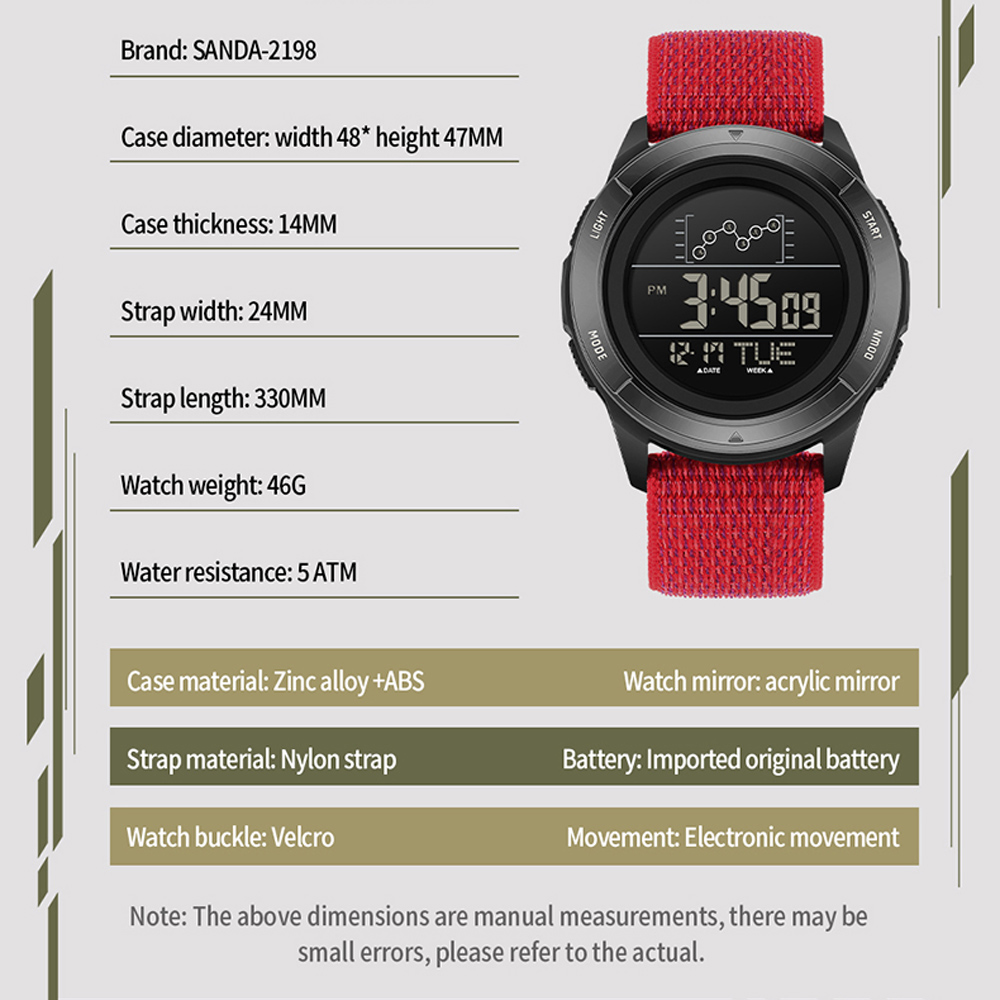 SANDA elektronik saat Naylon K - Tide Watch Surf incelemesi ve fiyatı