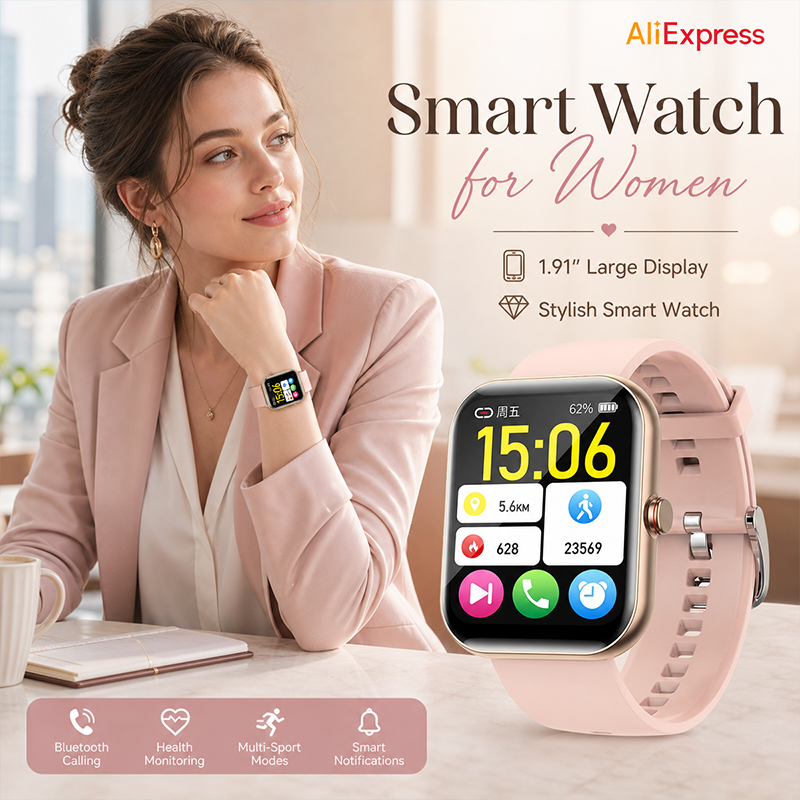 Kadın Akıllı Saat BT Arama Nab - Smartwatch Sports Watches For Women incelemesi ve fiyatı