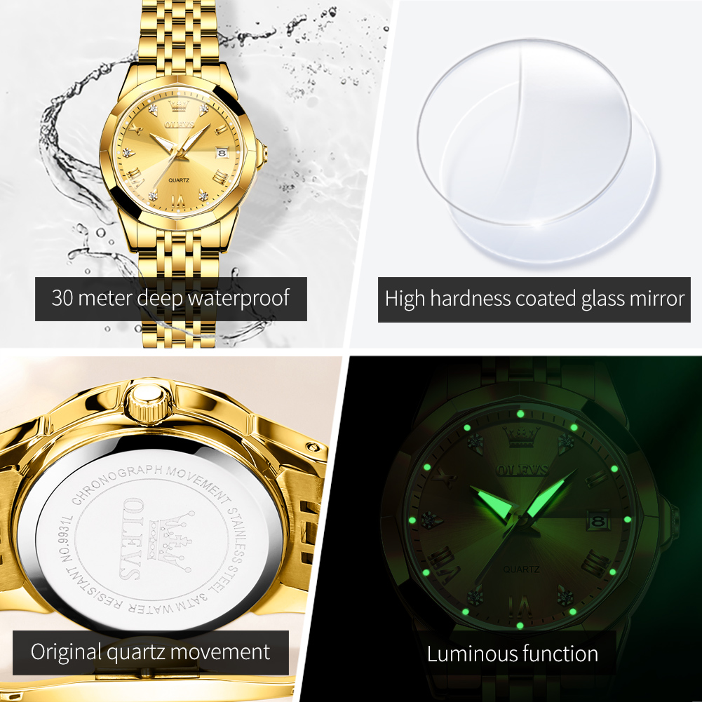 OLEVS Moda Altın İzle Kadınlar - Waterproof Diving Watch incelemesi ve fiyatı